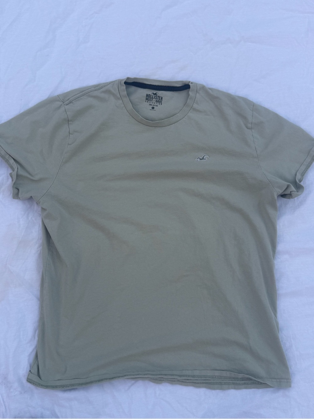 Hollister Must-Have Collection Men's Solid Gray Crew Neck Logo Tee XL